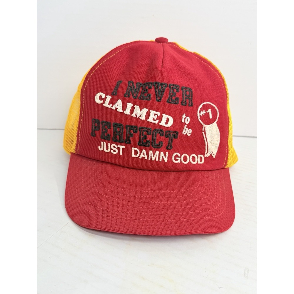 Vintage USA Made Funny Trucker Hat I Never Claimed To Be Perfect Snapback Cap